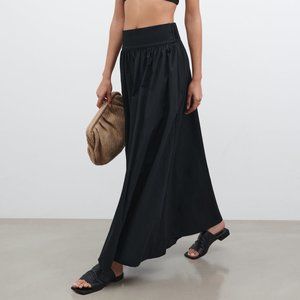 NEW Marcella NY Raven Flowy Maxi Skirt European Cotton Size XL